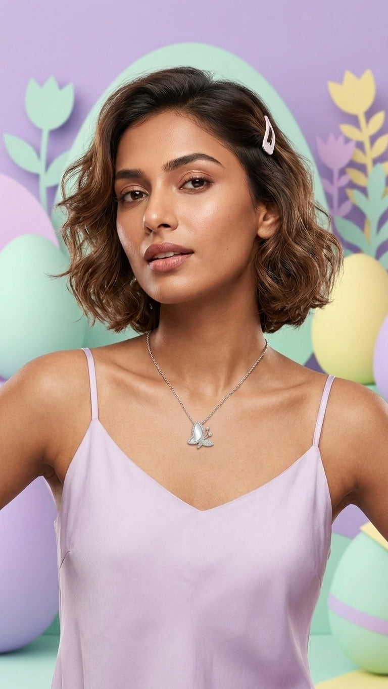 FLYING BUTTERFLY PENDENT WITH CHAIN